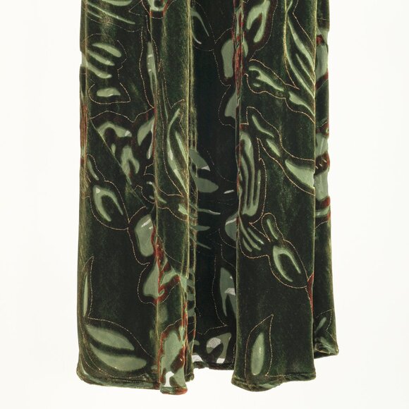Citron Santa Monica Green Floral-Burnout Velvet Maxi Dress - Picture 5 of 9